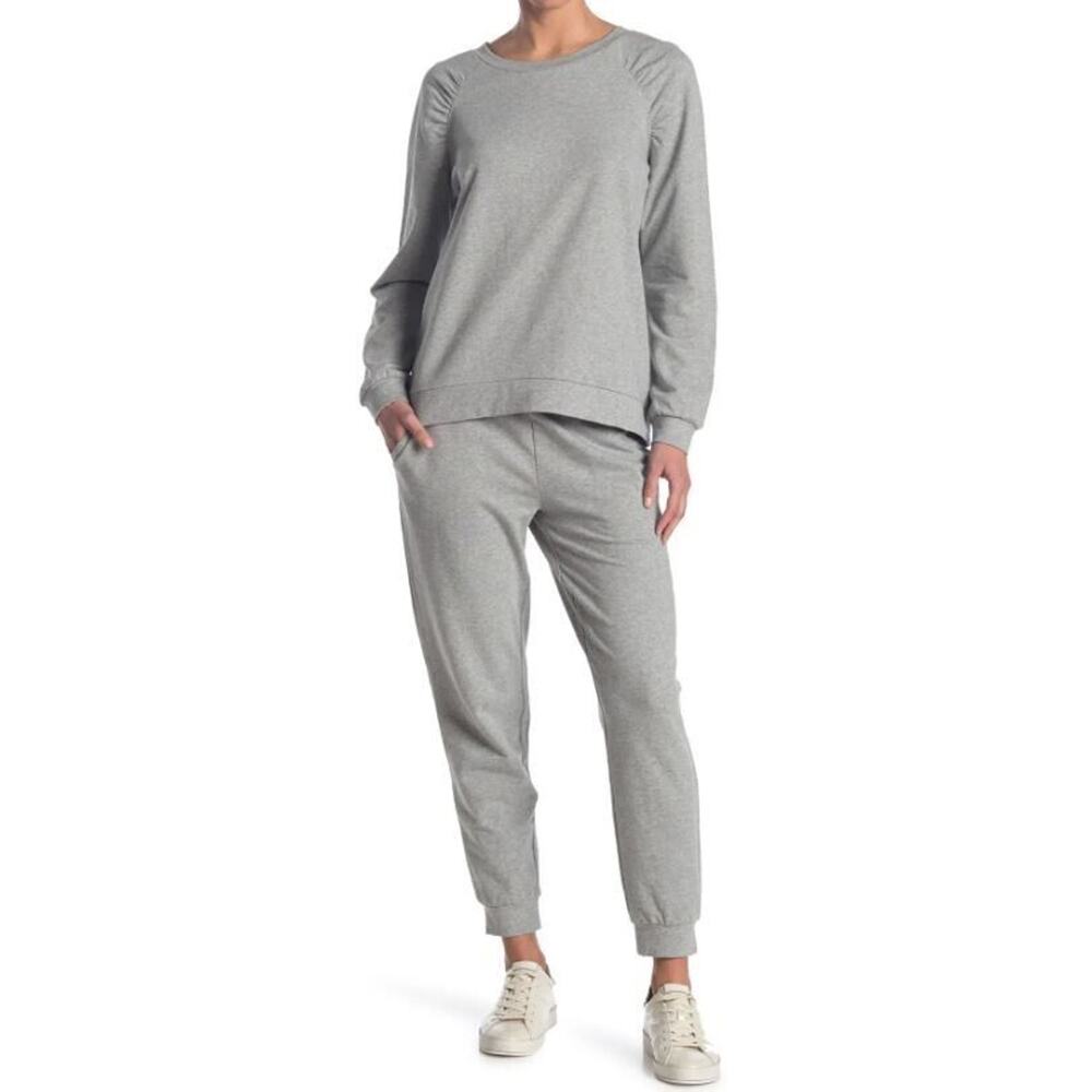 Status by Chenault Women's Elastic Waist Pocket Joggers in Heather Gray XL $78‎